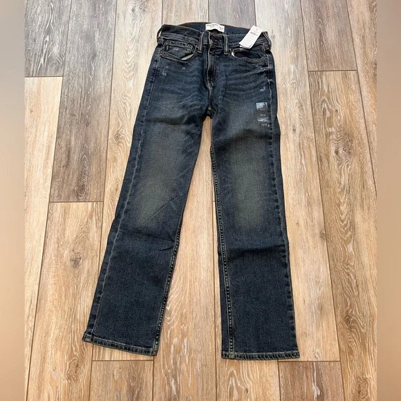 NWT Abercrombie & Fitch Dark Blue Straight Jeans Boys Size 13/14 - Picture 1 of 3